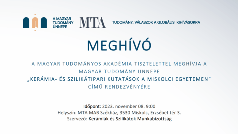 Read more about the article KERÁMIA- ÉS SZILIKÁTIPARI KUTATÁSOK A MISKOLCI EGYETEMEN