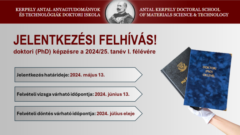 Read more about the article JELENTKEZÉSI FELHÍVÁS DOKTORI (PhD) KÉPZÉSRE