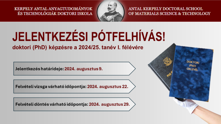 Read more about the article JELENTKEZÉSI PÓTFELHÍVÁS DOKTORI (PhD) KÉPZÉSRE